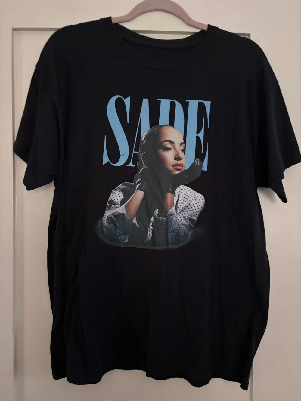 SADE Black Graphic Band Tee with Blue Logo - Picture 1 of 1
